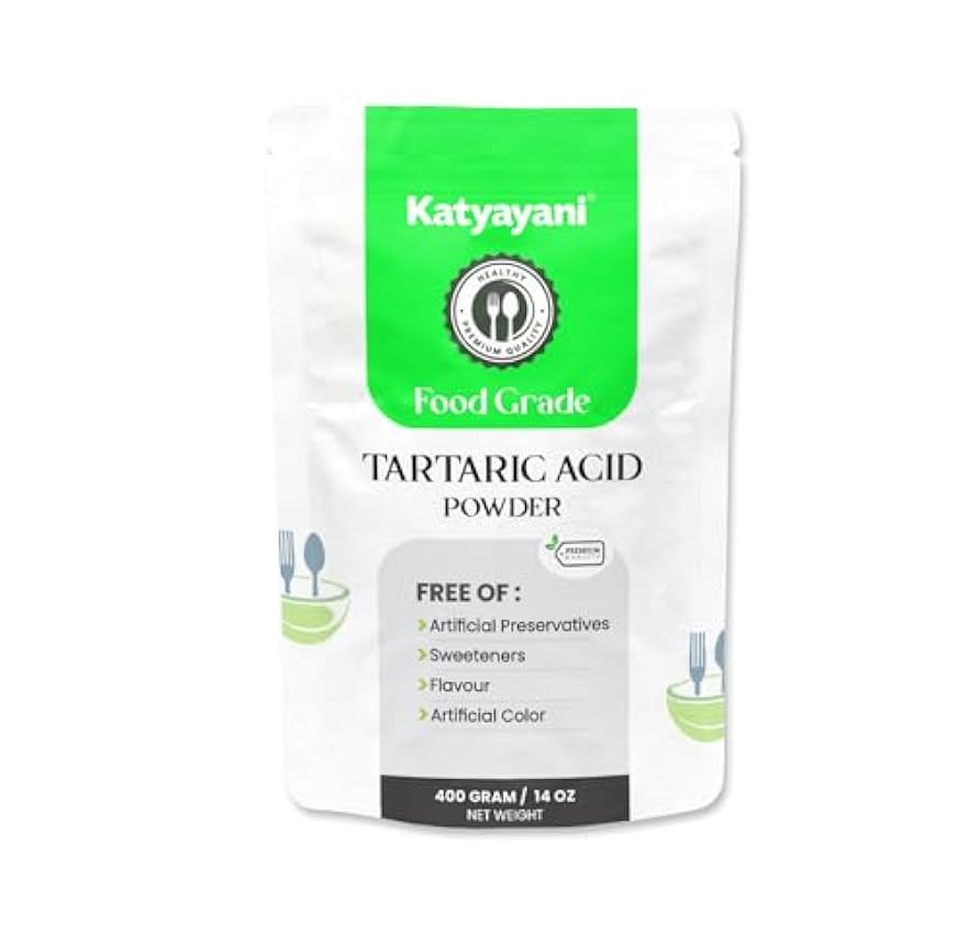 Katyayani Acide tartrique de qualité alimentaire (400 g) | Utilisé dans la fabrication de vin, cidre, hydromel et bière NkLJtXRq