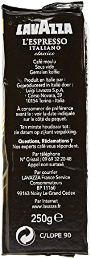 Lavazza Café Moulu l´Espresso Italiano 250 g - Lot de 10 LdbaS8G2