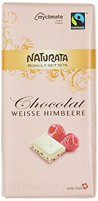 Naturata Chocolat Blanc Framboises 100 g - Lot de 6 me7B7xSz