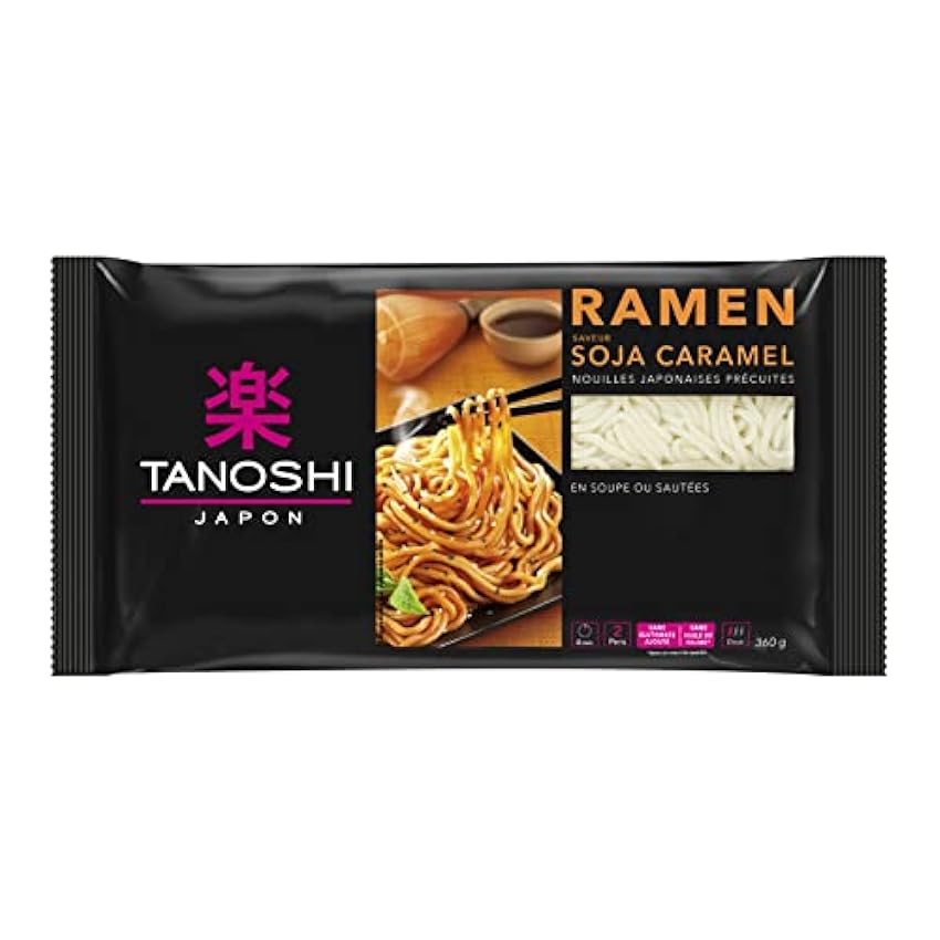 TANOSHI - Ramen Précuites Saveur Soja Caramel - Nouilles Japonaises Instantanées - Pour 2 Personnes - 360 g - Lot de 9 LmDlwDCB