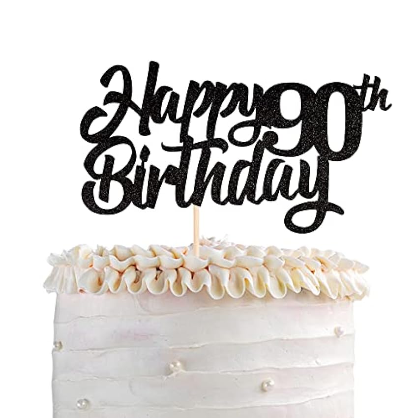 SYKYCTCY 1 lot de décorations de gâteau d´anniversaire à paillettes pour 30e anniversaire - Noires MHkwnB4g