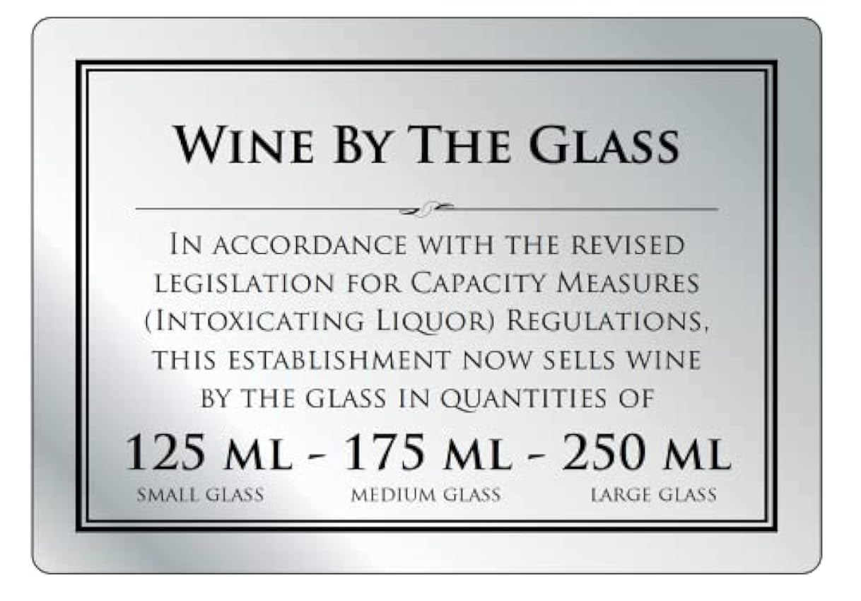 Lot de 3 panneaux « Sign Wine by the Glass » 35 ml 125 ml 175 ml 250 ml lhymi0mE