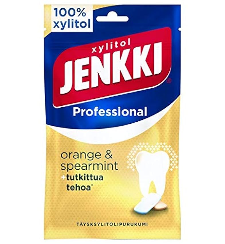 Cloetta Jenkki Xylitol Orange Spearmint Chewing-gum 16 Packs of 90g kvLFCOIE