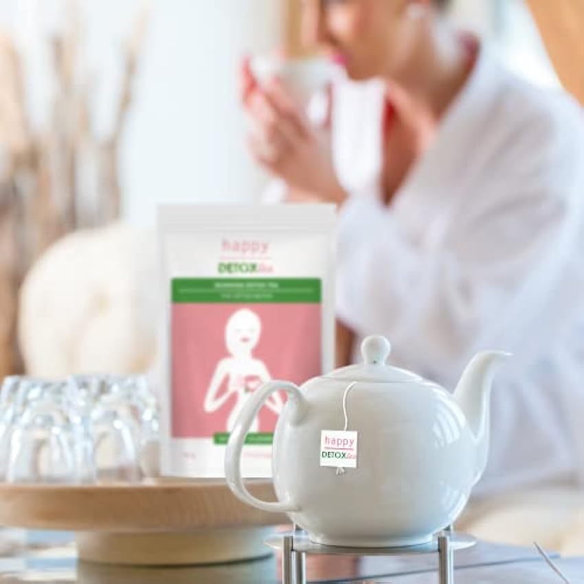 Thé Détox - Happy Detox Tea - Cure de 4 semaines - 28 sachets de 3g - Infusion Ventre Plat - Bien-être l5FWsczm