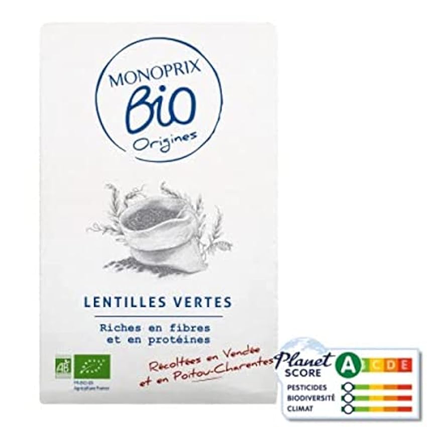 MONOPRIX BIO + Lentilles vertes bio - Le paquet de 500 g OIxPTm1m