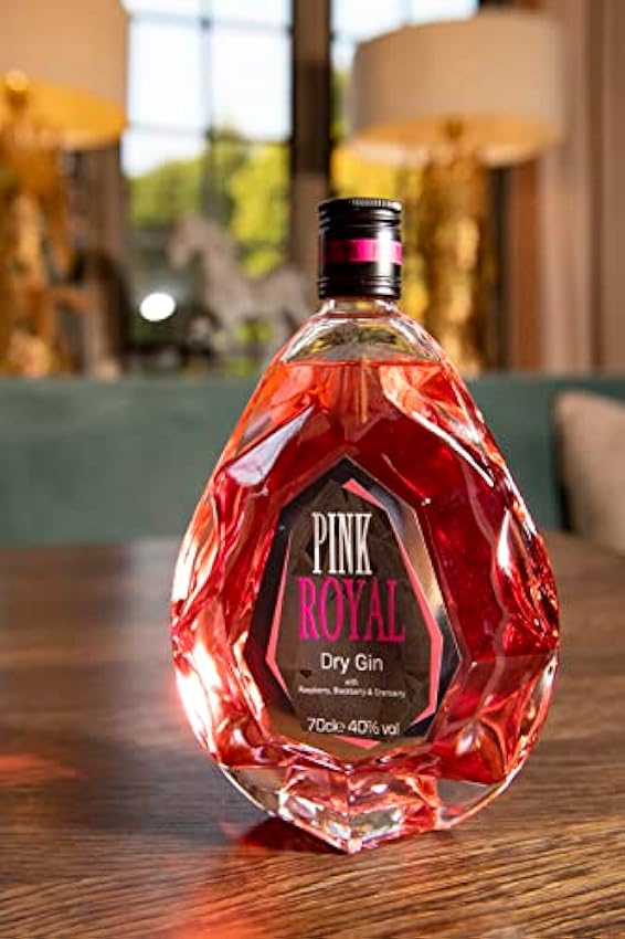 Pink Royal Diamond Gin avec Bouteille Légère Gratuite - Saveur Framboise, Mûre et Canneberge OGnsCVx7