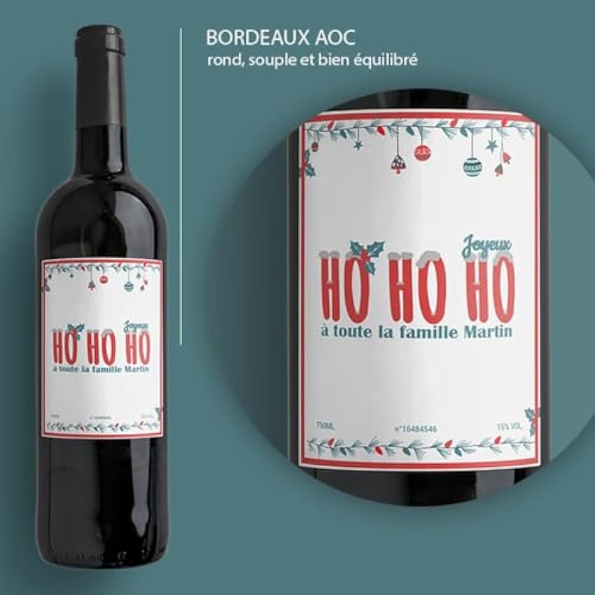 CADEAUX.COM - Bouteilles de vin de Bordeaux à personnaliser - Collection Hohoho ! MYMO9TVl