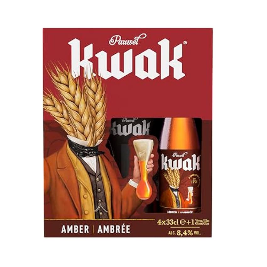 Kwak Bière Ambrée Coffret 4 Bouteilles 33cl + 1 verre l4YsVJwY
