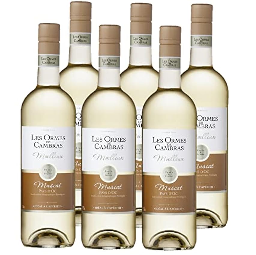 Les Ormes De Cambras Vin Blanc Moelleux - Muscat - IGP Pays d´Oc - Lot de 6 bouteilles x 75cl n9SI9Ieh