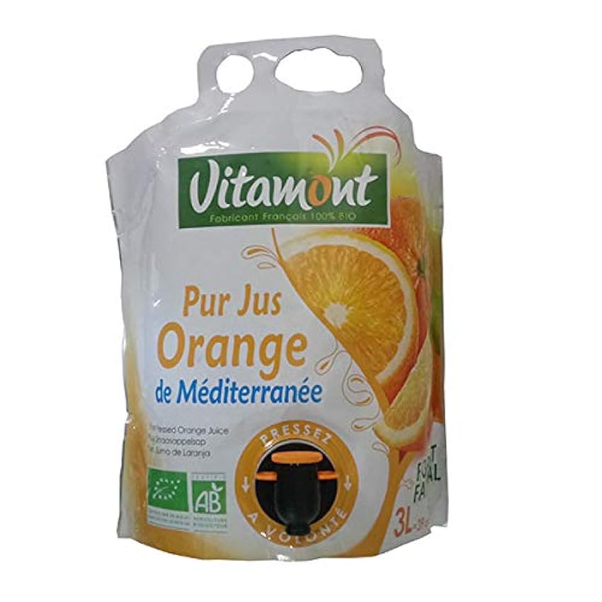 Vitamont - Pur Jus Orange De Méditerranée Bio - 3 L - V