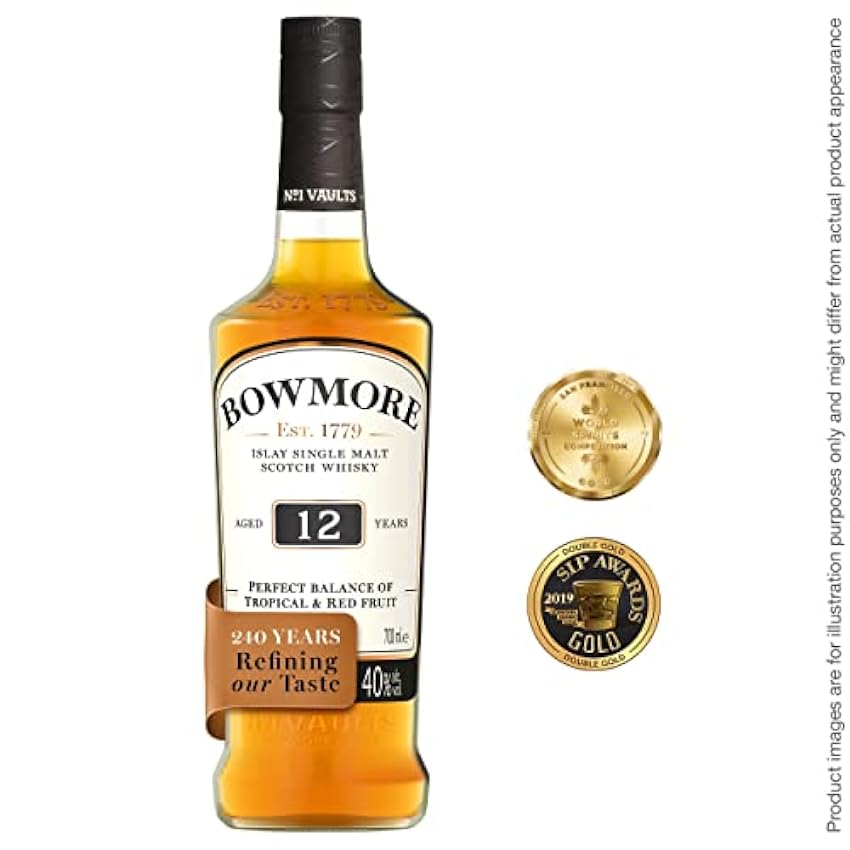 Bowmore 12 ans Islay Single Malt Scotch whisky avec étui, Whisky Écossais 40% - 70cl & Laphroaig 10 ans Islay Single Malt Scotch Whisky avec étui, Whisky Écossais 40% - 70cl l8SKvipp