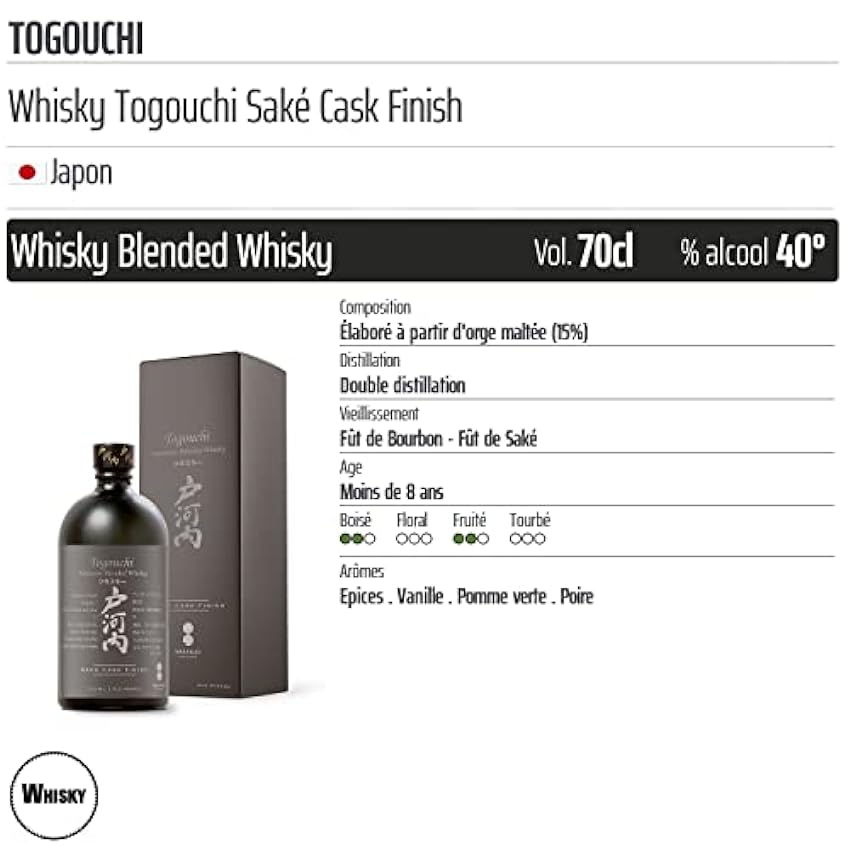 Whisky Togouchi Saké Cask Finish - Origine Japon - 70cl niC1Sc5G
