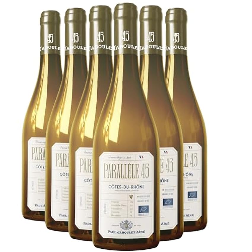 Côtes du Rhône Parallèle 45 - Blanc 2022 - Paul Jaboulet Ainé - Vin Blanc de la Vallée du Rhône (6x75cl) BIO nRxgQnz7