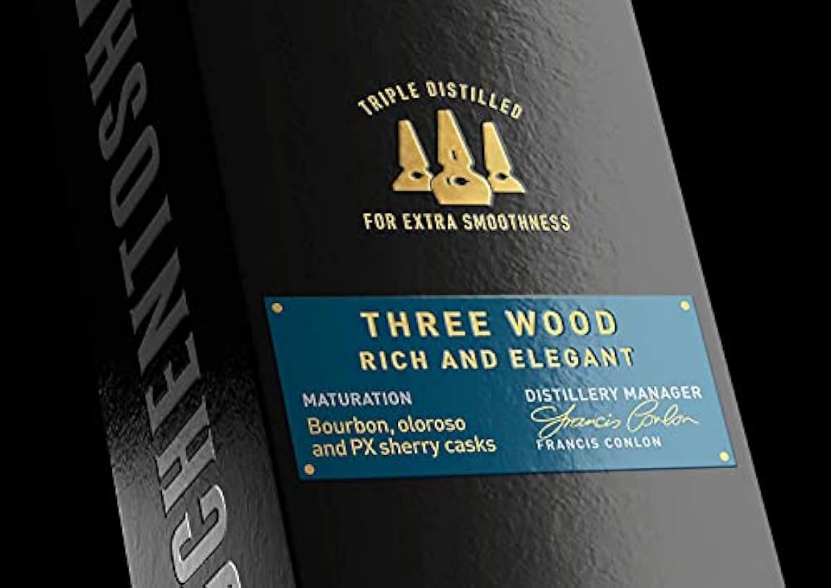 Auchentoshan Three Wood Single Malt Scotch avec étui, Whisky Écossais 43% - 70cl LlxOZxSA