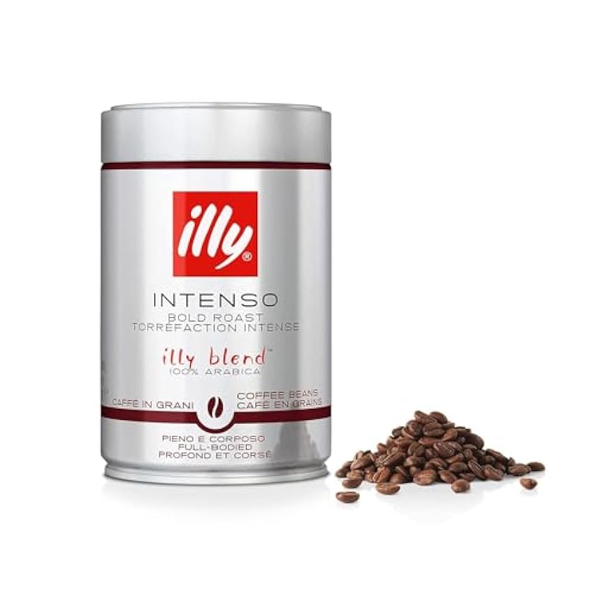 Illy Café en grains Torréfié INTENSO, 6 boîtes de 250 g