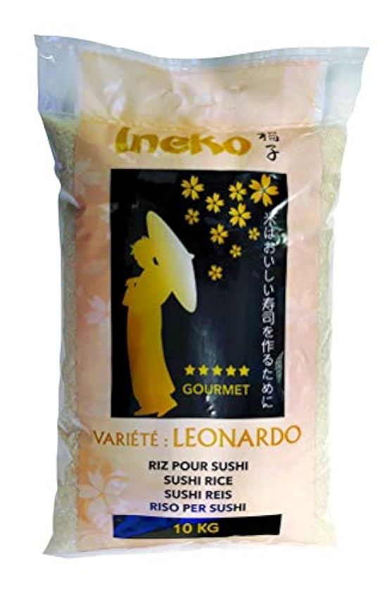 Riz pour Sushi INEKO - Variété Gourmet Leonard (grain moyen) - Sac de 1KG, 2KG ou 10KG (10KG) NWZ1YQSr