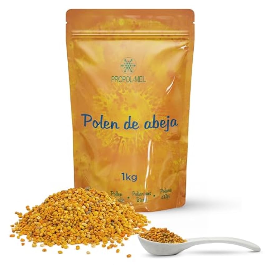 1 kg - Pollen d’Espagne 100% naturel. Pollen de fleurs/pollen d’abeille libre de résidus. Une source de protéines, acides aminés, lipides, vitamines et minéraux. n045Lefs