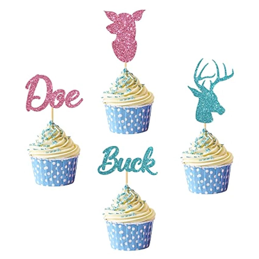MonMon & Craft Lot de 24 décorations pour cupcakes Buck