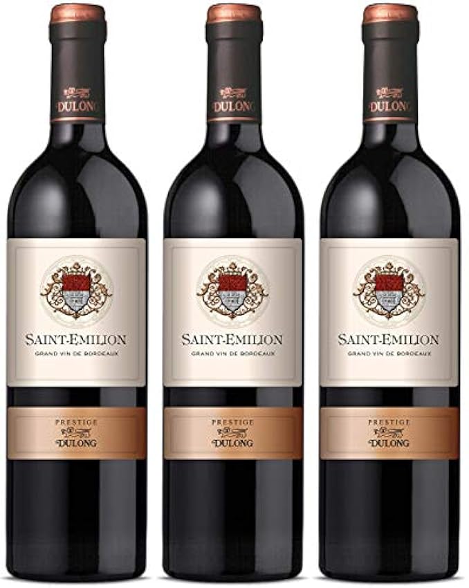 Dulong - Vin Rouge Merlot Cabernet - AOP Bordeaux - Origine France (6 x 0.75 l) & Prestige - Vin Rouge Saint-Emilion - AOP Grand Vin de Bordeaux - Origine : France (3 x 0.75 l) mHUyLXiH