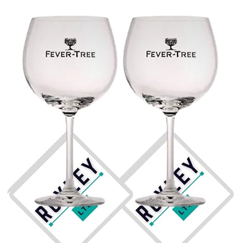 Roxley Fever Tree Lot de 2 grands verres à gin avec 2 t