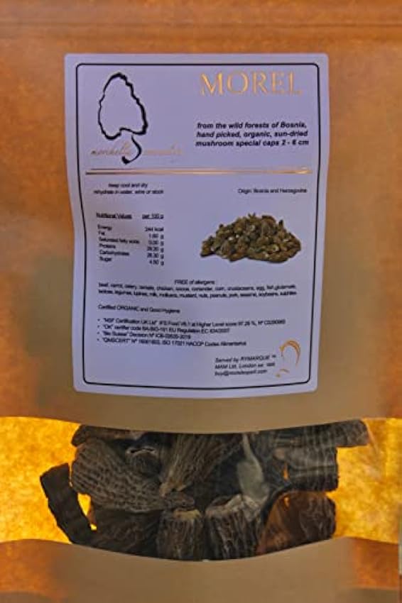 Champignons MORILLES - pure CHAPEAU spéciales (2-6 cm) - sans queues – cueillis à la main, séchés au soleil (100 gr) mj3jfJZr