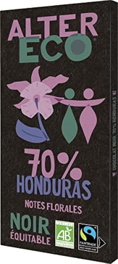 ALTER ECO - Tablette Chocolat Noir 70% - Notes Florales - Bio & Équitable - Origine Honduras - 100 g (Lot de 3) Lz0WMxJn