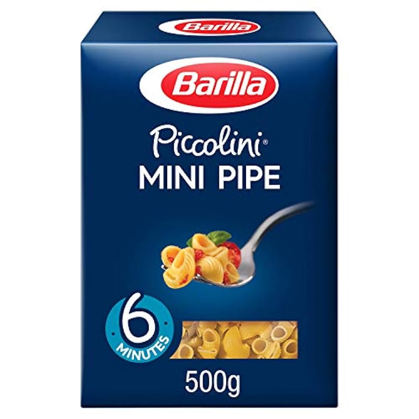 Barilla Piccolini - Mini Pipe Rigate à la semoule de blé dur cuisson rapide - 500 g - Lot de 6 oL5lagLf