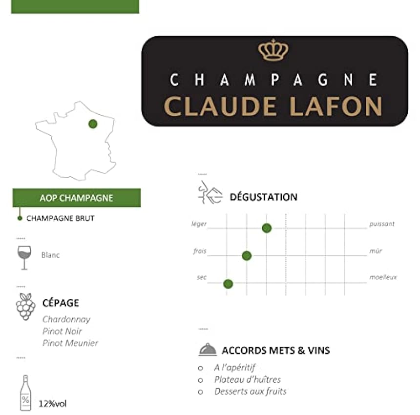 Champagne Claude Lafon - AOP Champagne - Brut Blanc - 1 bouteille x75cl Ld8bLbbc