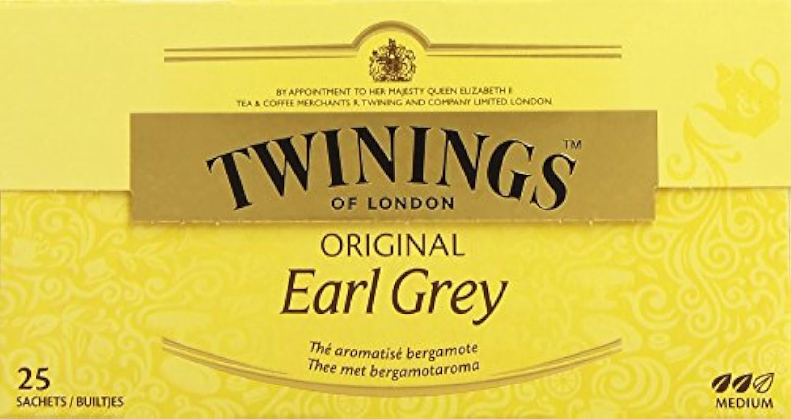 Twinings Thé Original Earl Grey 25 Sachets 50 g - Lot d