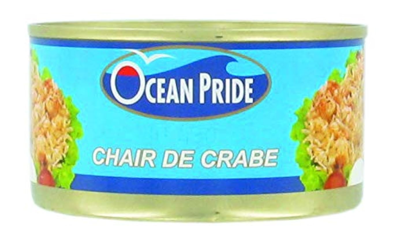 OCEAN PRIDE Chair blanche de crabe en conserve - Origine FRANCE - Marque Ocean Pride - 170G (Lot de 4 boîtes) oO3eJFci