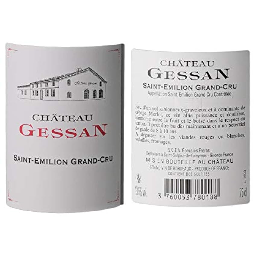 Château Gessan - Rouge 2014 - Saint-Emilion Grand Cru - Vin Rouge de Bordeaux (3x75cl) LW8ofJGO