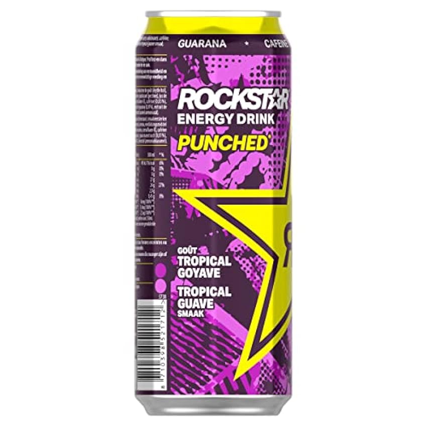 Rockstar Energy Drink - Goût Tropical Goyave 50cl - Lot de 12 ODQMzBP7