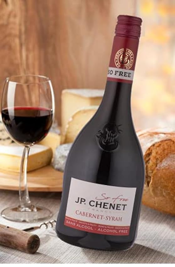 J.P. Chenet So Free - Vin rosé sans alcool - Sans arômes ajoutés, goût authentique - Origine : France (6 x 0.75 l) & So Free Cabernet Syrah Vin rouge sans alcool - Sans arômes ajoutés(6 x 0.75 L) NHIBYCR9