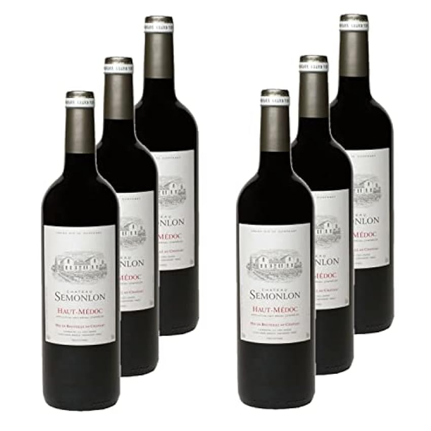 Lot 6x Vin rouge Haut Médoc AOC - Bouteille 750ml MvuUz