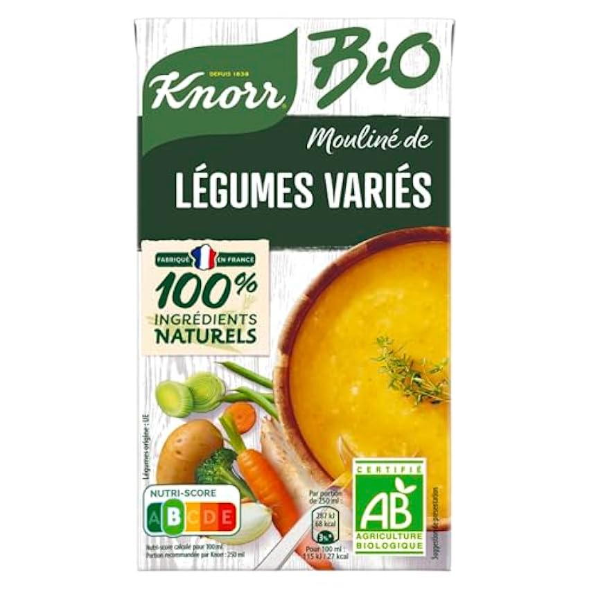 Knorr Soupe Liquide Bio Mouliné de Légumes Variés du Po