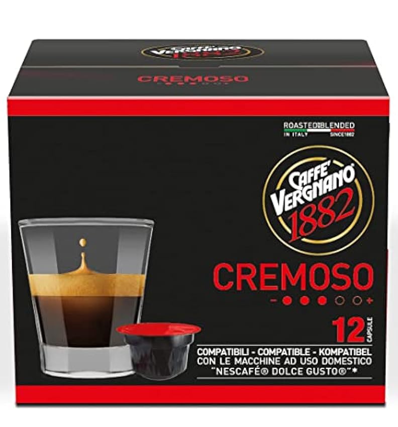 Capsules Café Compatibles Nescafé Dolce Gusto, Cremoso - 1 étui de 12 capsules LXRFsBZz