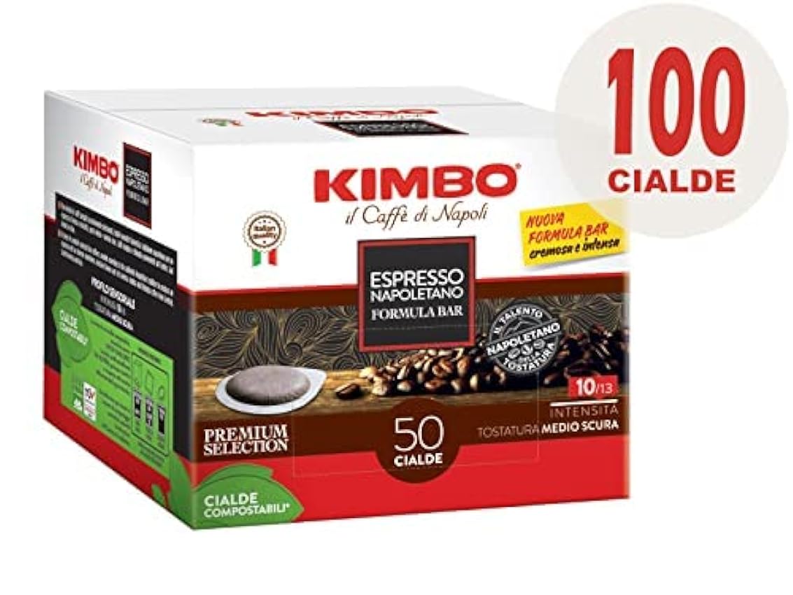 CAFÉ KIMBO ESPRESSO NAPOLETANO - Box 100 DOSETTES ESE44 7g Lg3IiksM