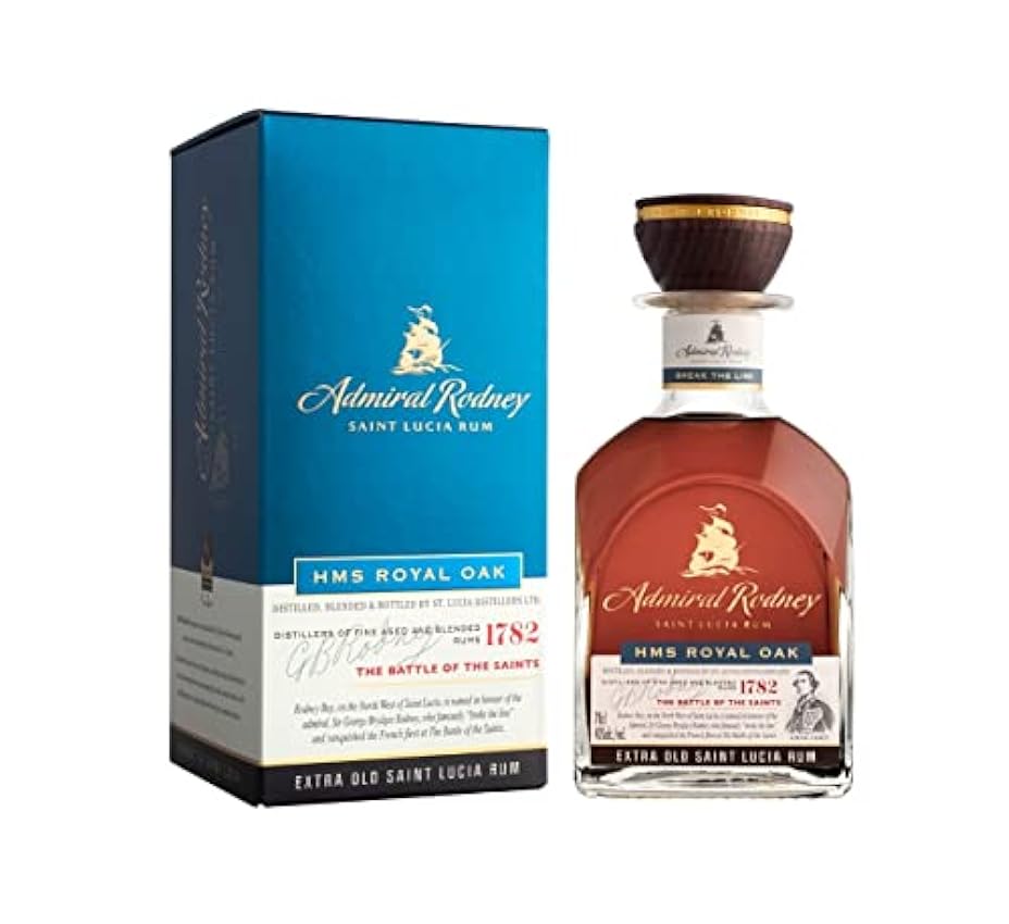 Admiral Rodney HMS ROYAL OAK Extra Old Saint Lucia Rum 40% Vol. 0,7l in Giftbox MgXCcsoc