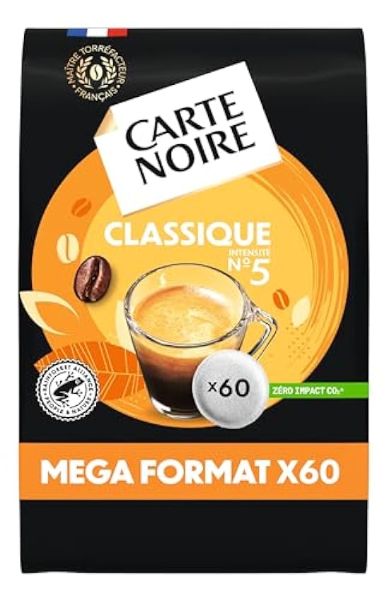 CARTE NOIRE – Café en Dosettes Souples Assortiment Classique N°5/Corsé N°7/Espresso N°8 - certifié Rainforest Alliance - 3 Paquets de 60 Dosettes – Compatibles Senseo (180 dosettes) mIStRa37