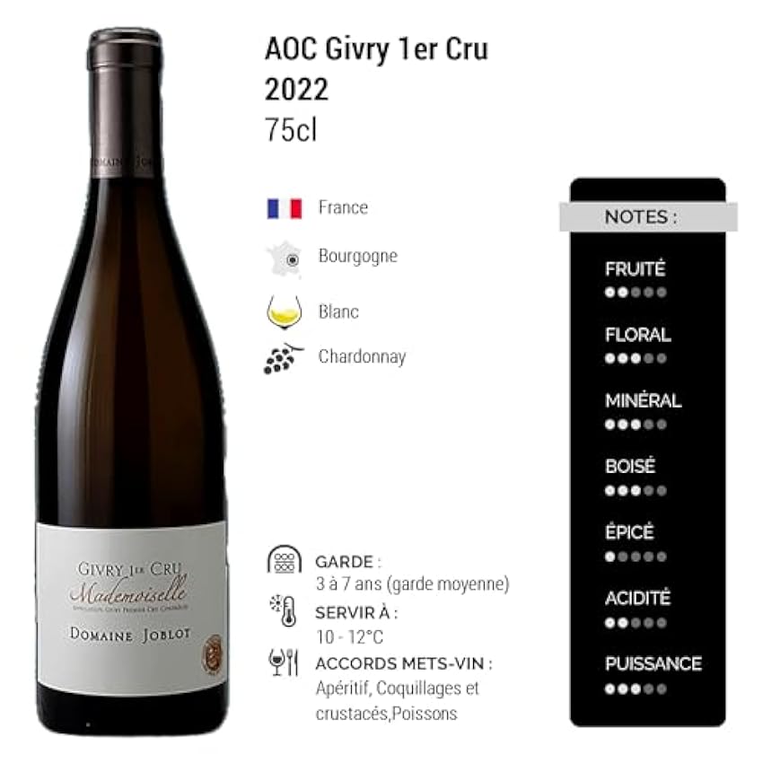 Givry 1er Cru Mademoiselle - Blanc 2022 - Domaine Joblot - Grand Vin Blanc de Bourgogne (75cl) NjinBJ9u