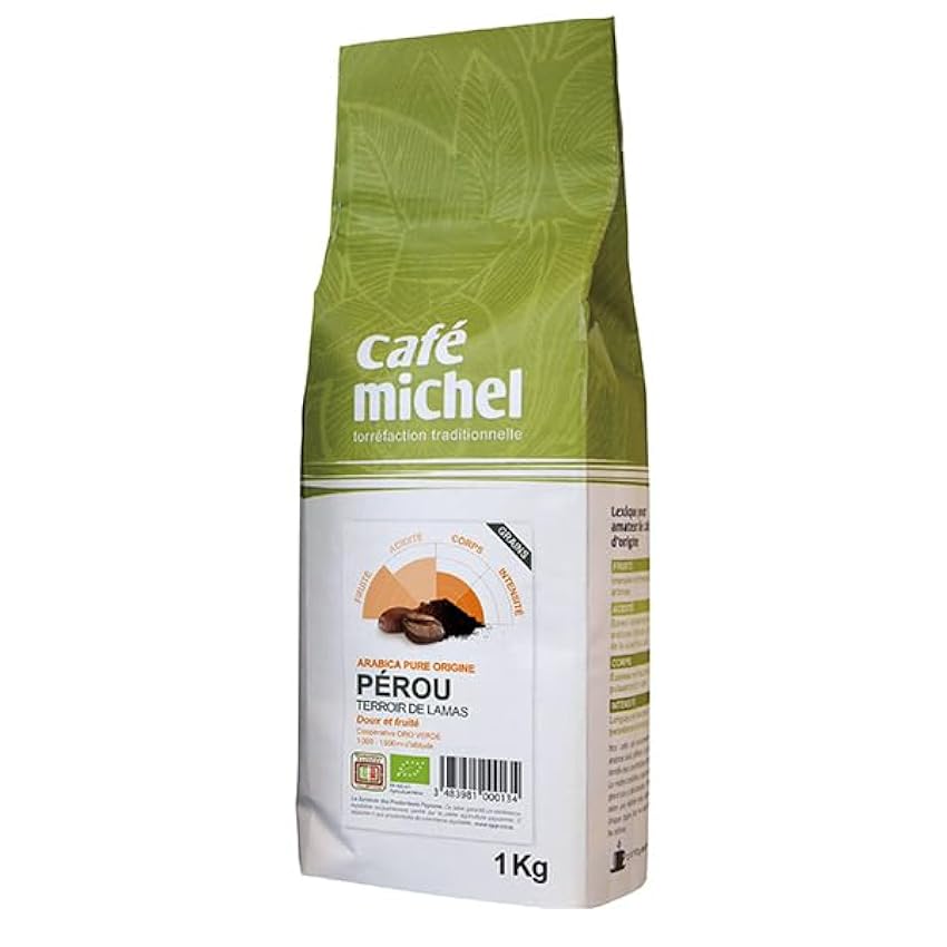 CAFÉ MICHEL - Café en grains Pérou Arabica 1kg - Vente à l´unité - meilleure offre nblMP8nr