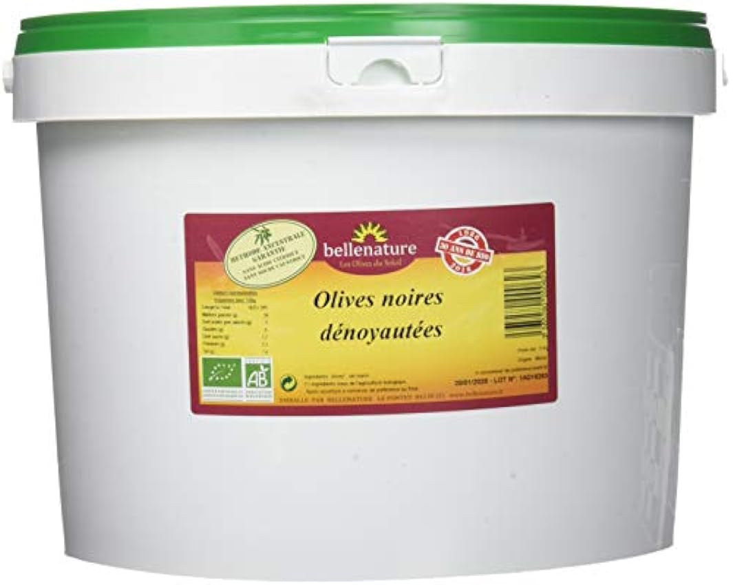 Belle Nature Olives Vrac Noires Dénoyautés Bio 5 kg NQor8RiV