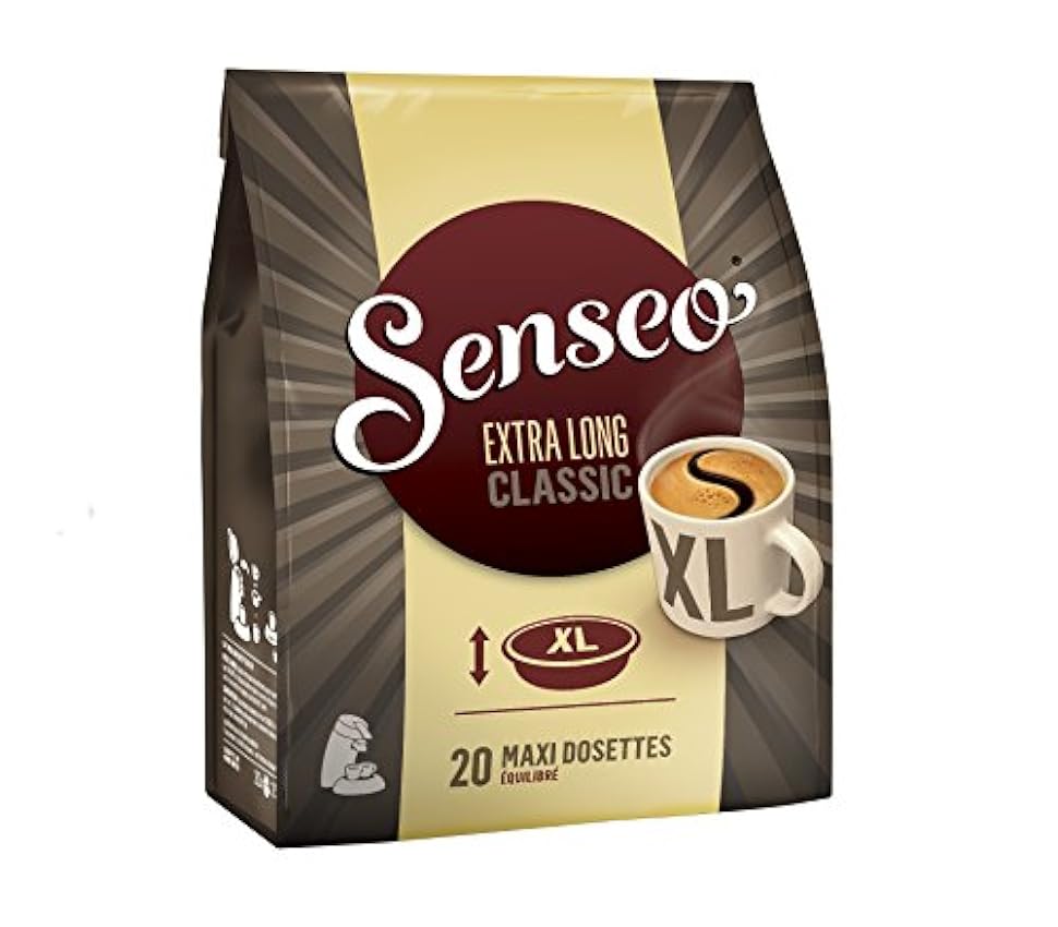 SENSEO Café Extra Long Classique 20 dosettes souples - Lot de 5 (100 dosettes) nsmHcGpW