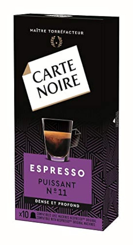 Carte Noire Café Espresso Puissant N°11 Capsules Compatibles Nespresso, 10 Paquets de 10 capsules (100 Capsules) OMDpl3vv