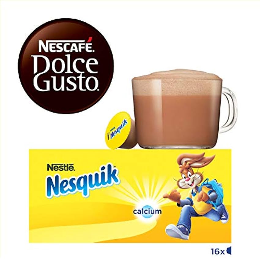 Nescafé Dolce Gusto Nesquik - Chocolat - 96 Capsules (Pack de 6 boîtes x 16) & Cappuccino - Café Gourmand - 96 Capsules (Pack de 6 boîtes x 16) Oj5EIrrq