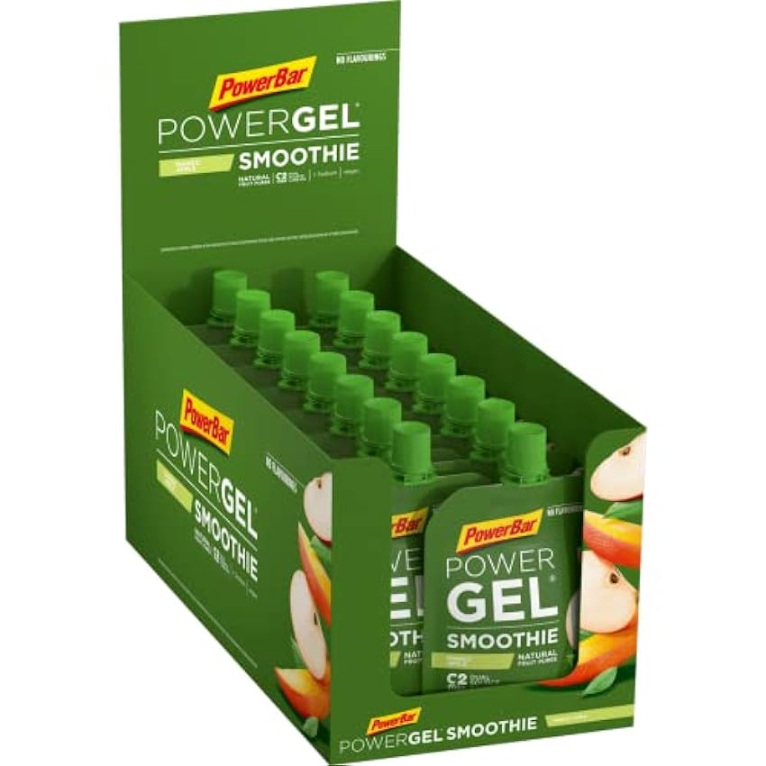 Powerbar PowerGel Smoothies Mango Apple 16x90g - Smoothie Énergétique Végétal + Magnésium Sodium et Maltodextrine Mvcr7RsS