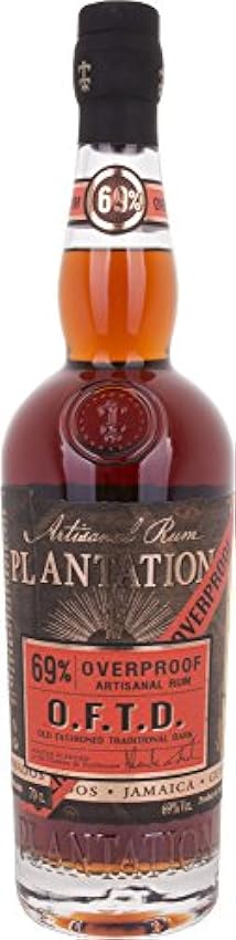 PLANTATION RUM - Old Fashioned Traditional Dark - Rhum Ambré Overproof - Origine : Caraïbes - Notes de Café, Vanille & Caramel - 69 % Alcool - 70 cl l4LxslEh