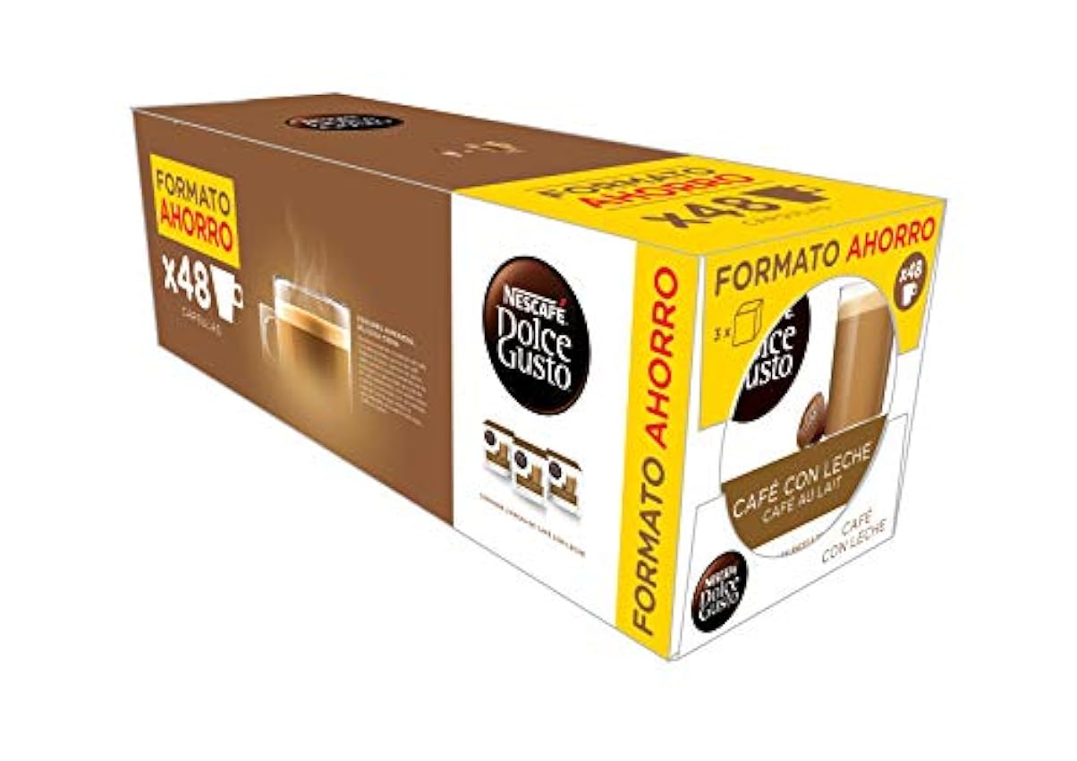 Nescafé Pack 3 x 16 capsules Dolce Gusto café avec lait