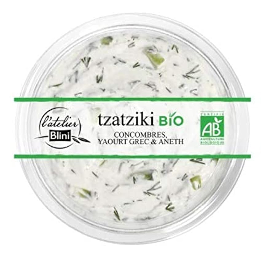 L´Atelier Blini Tzatziki bio extra, concombres, yaourt grec et aneth - Le pot de 160g LKADPgYM