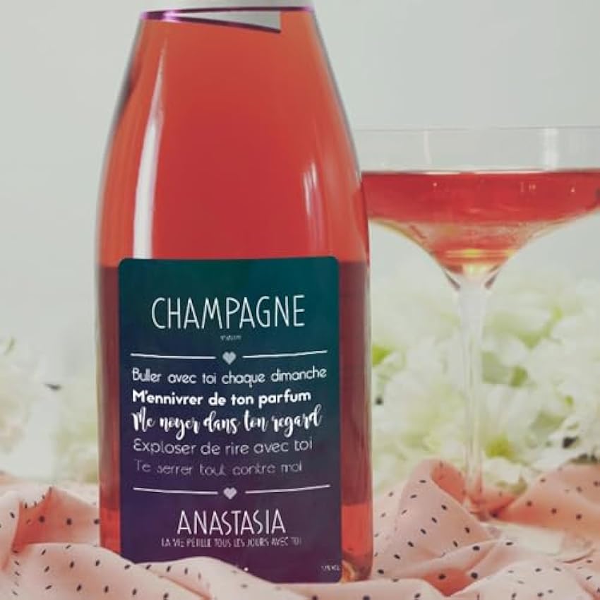 CADEAUX.COM - Bouteille de Champagne Rosé Mon amour n0YrKJlE